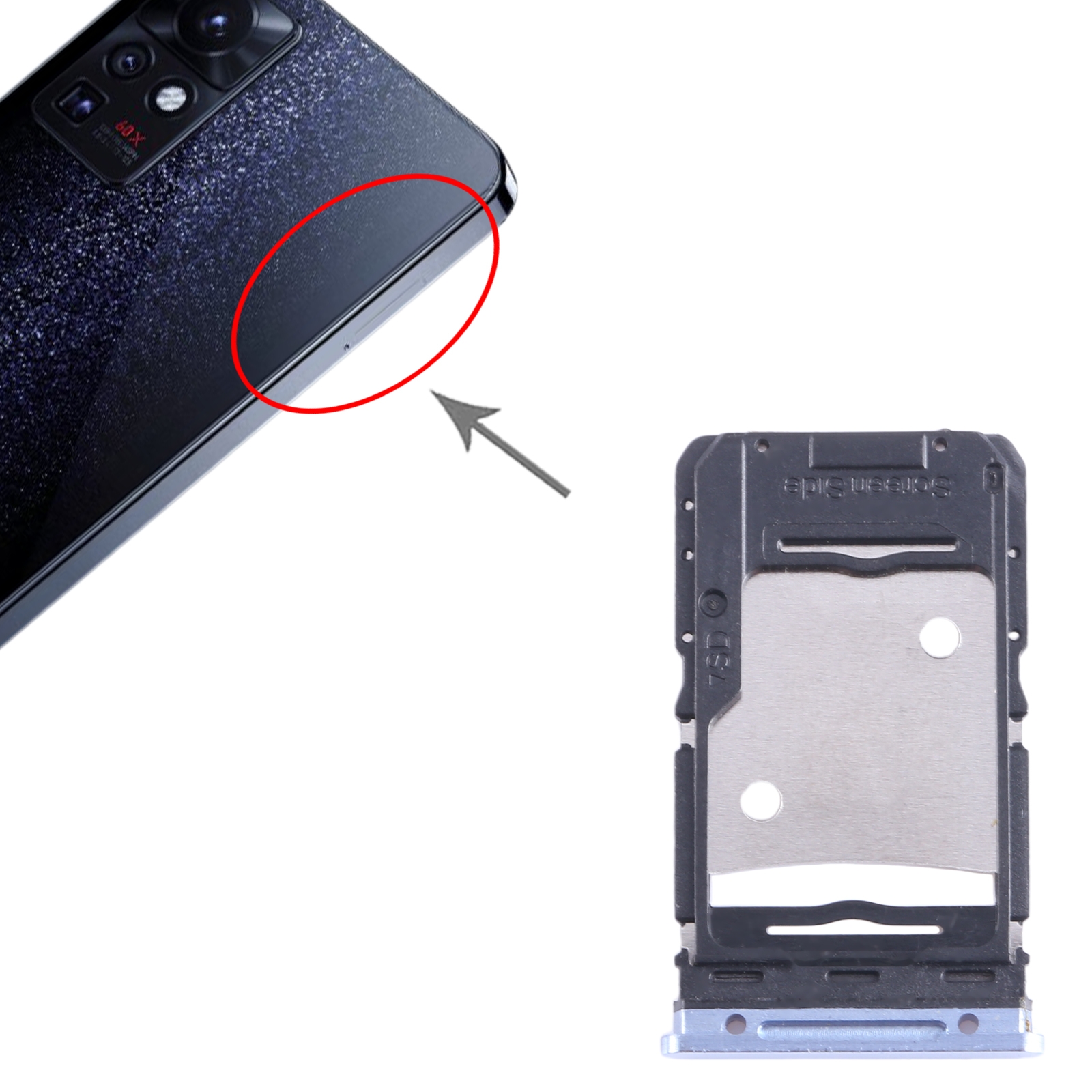 Infinix Zero X Pro X6810 Blue SIM Card Tray Replacement - Image 3