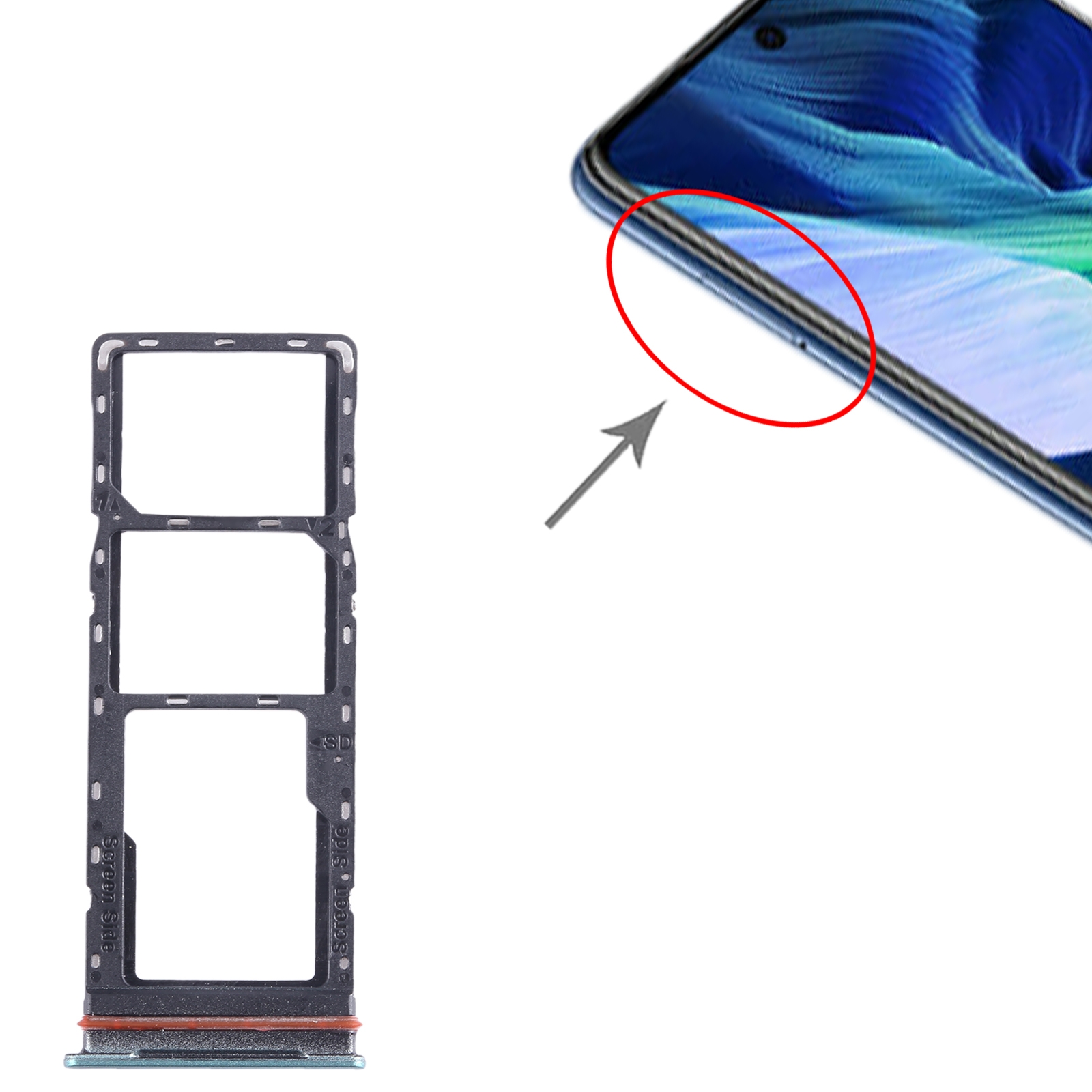 Infinix Note 11i Green SIM Card Tray Replacement - Image 3