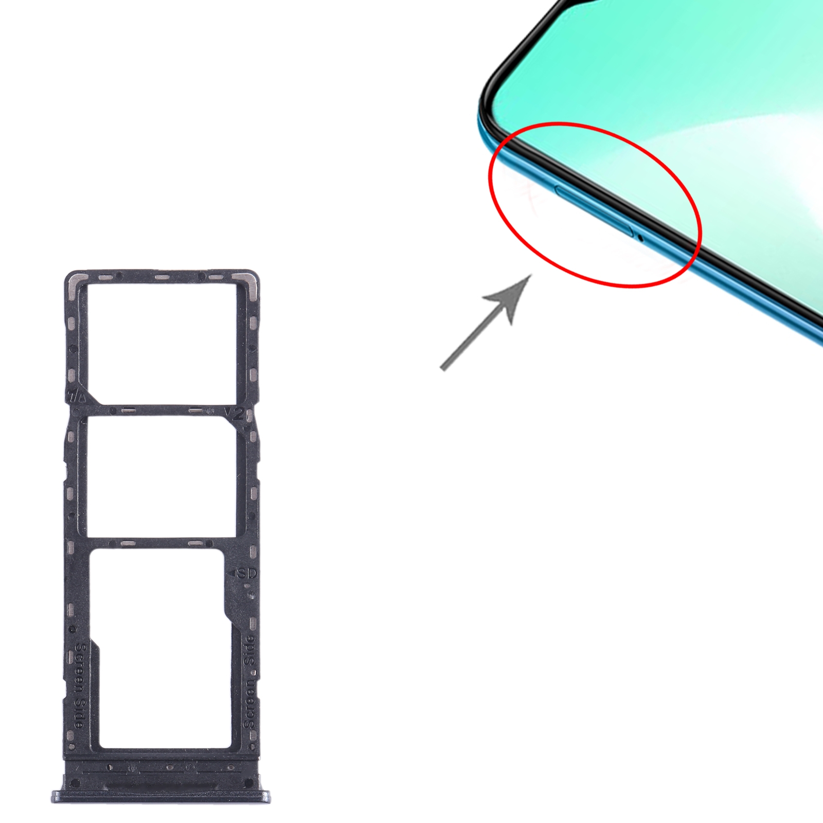 Infinix Hot 11 Play Black SIM Card Tray Replacement - Image 3