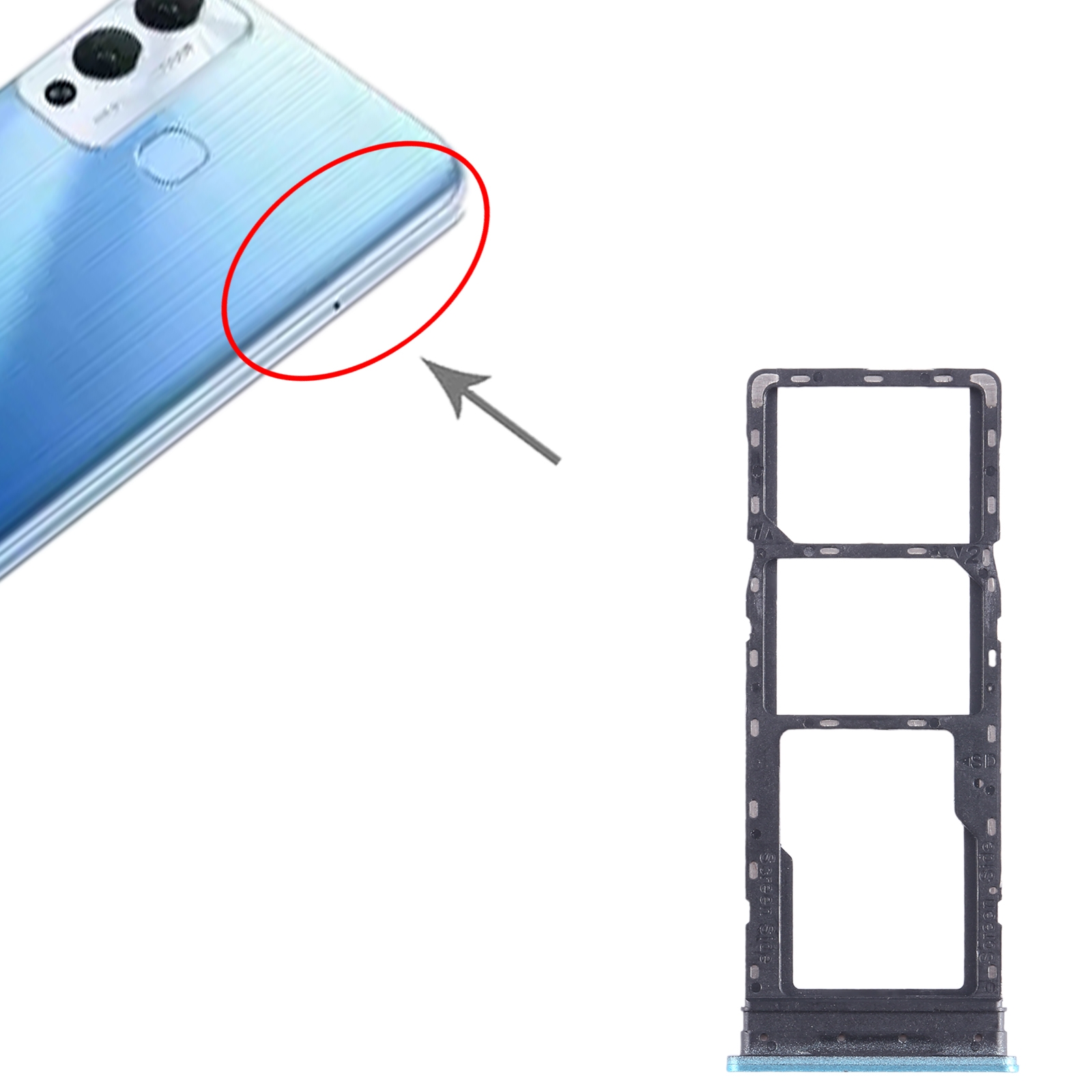 Infinix Hot 12 Play Blue SIM Card Tray Replacement - Image 3