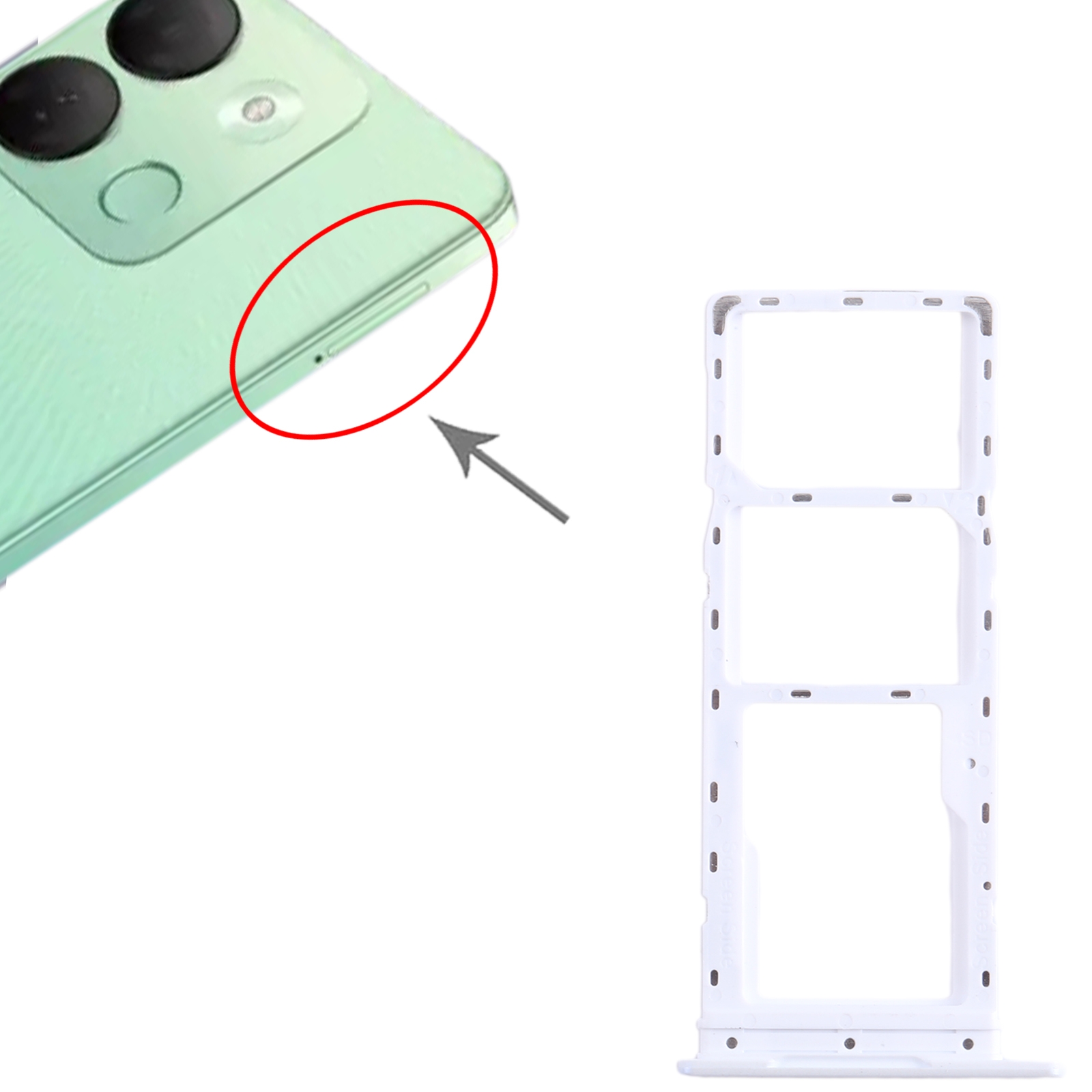 Infinix Smart 7 HD X6516 White SIM Card Tray Replacement - Image 3