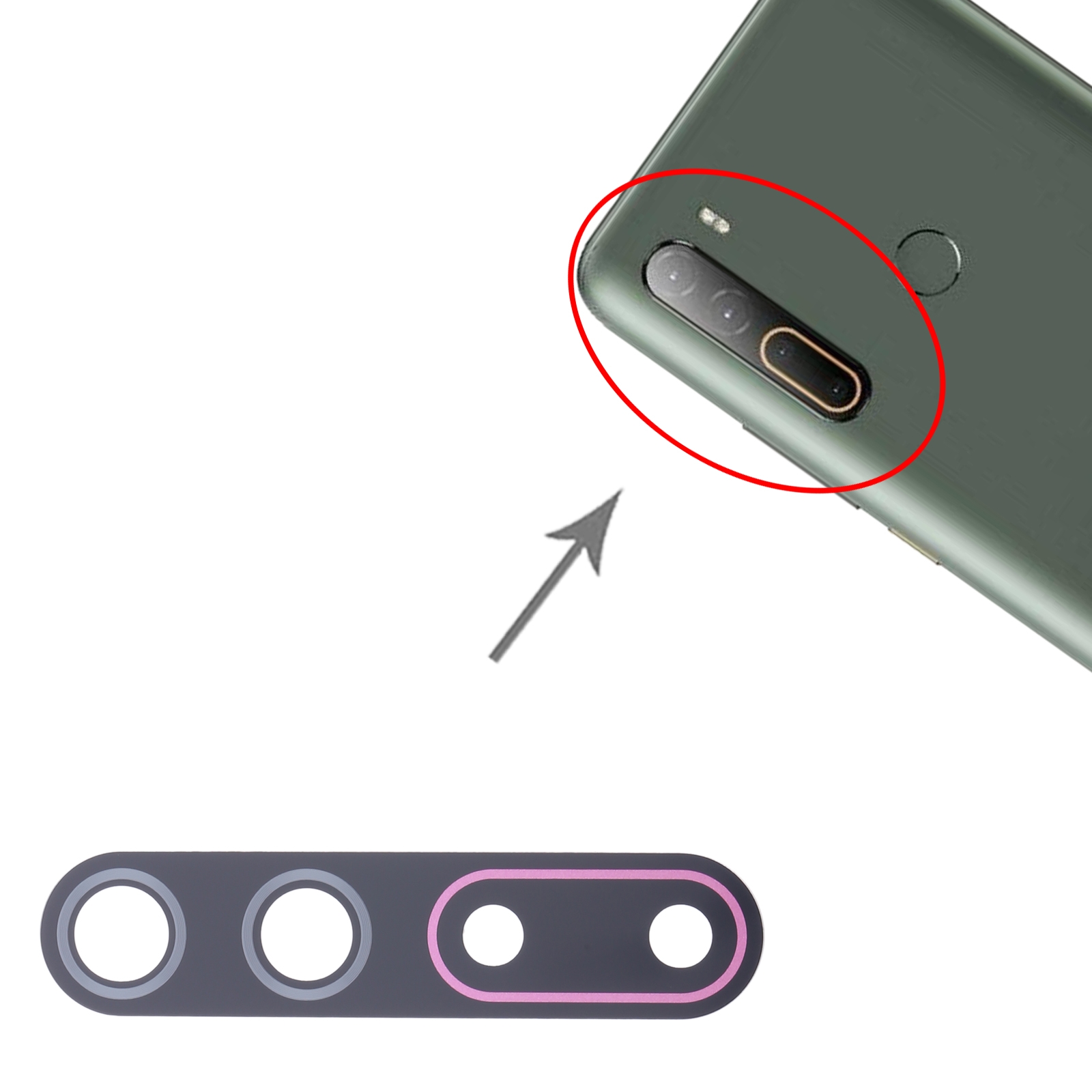 HTC U20 5G Pink Camera Lens Replacement - Image 3