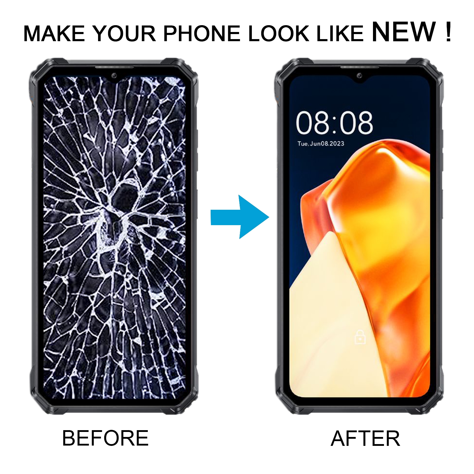 Oukitel WP28 LCD Screen with Digitizer Full Assembly Replacement - Image 5