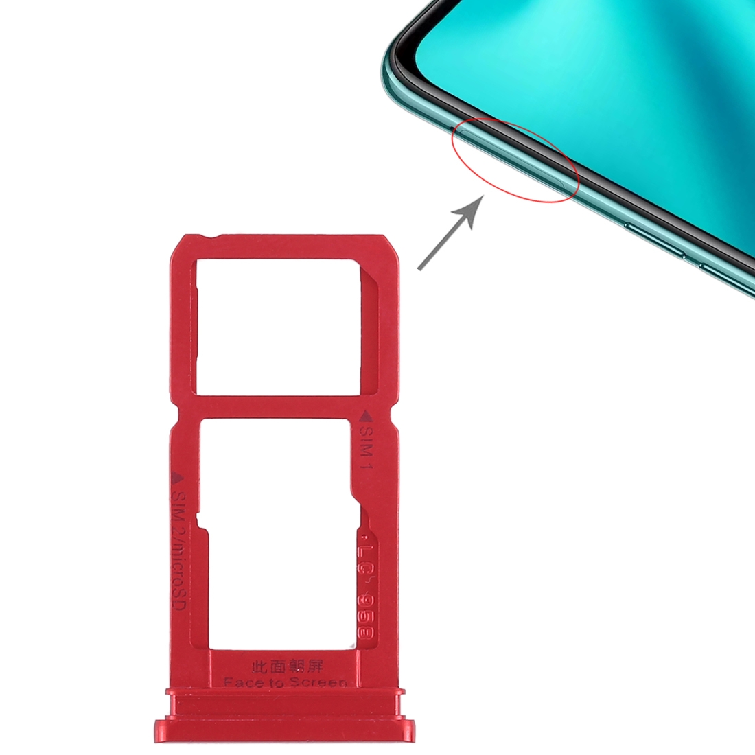 OPPO R15 Red SIM Card Tray Replacement - Image 4