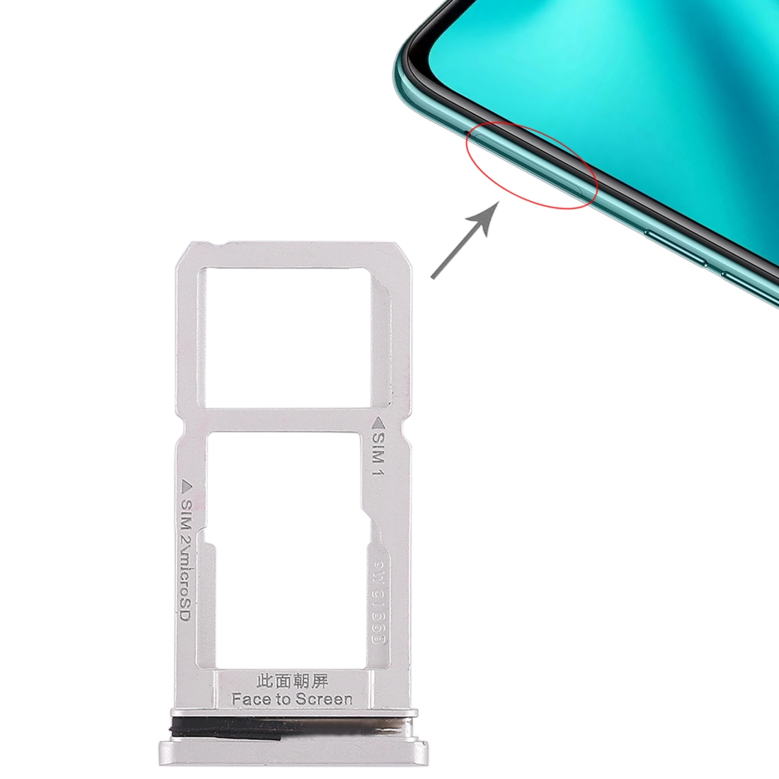 OPPO R15 Silver SIM Card Tray Replacement - Image 4