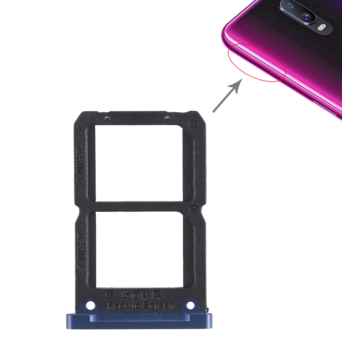 OPPO R17 Blue SIM Card Tray Replacement - Image 4