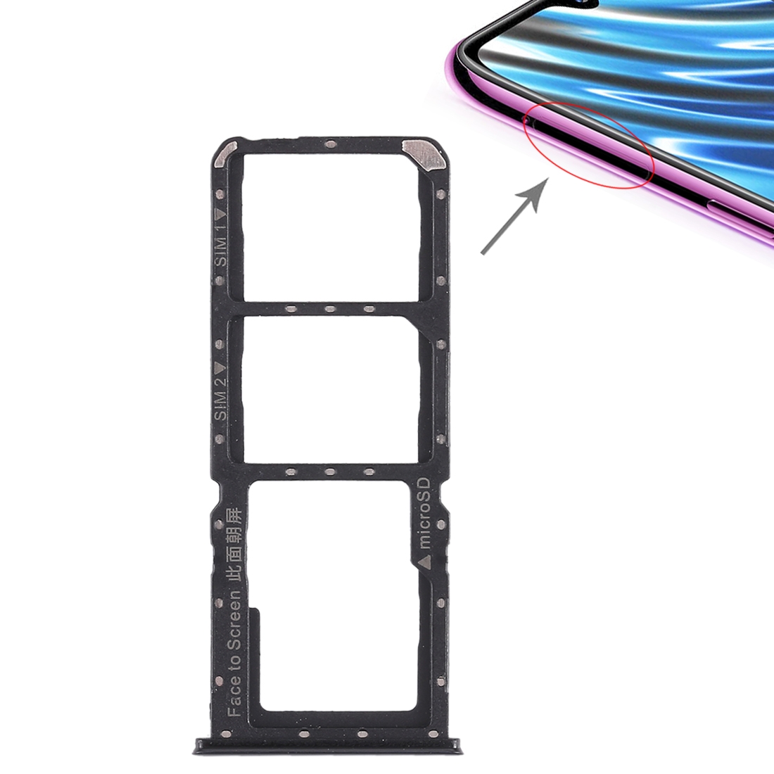 OPPO F9 Pro Black SIM Card Tray Replacement - Image 4