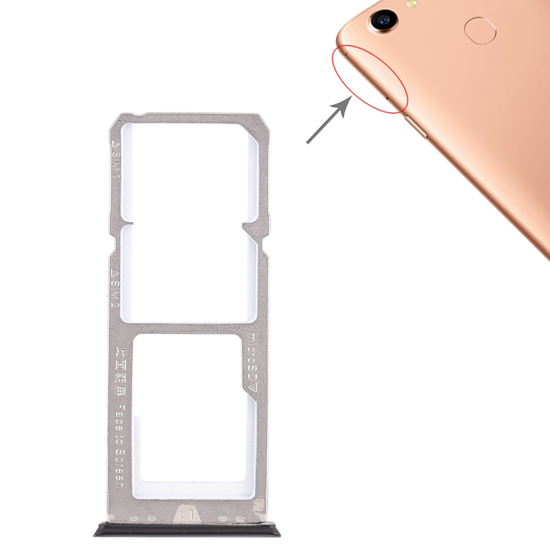 OPPO A79 Black SIM Card Tray Replacement - Image 4