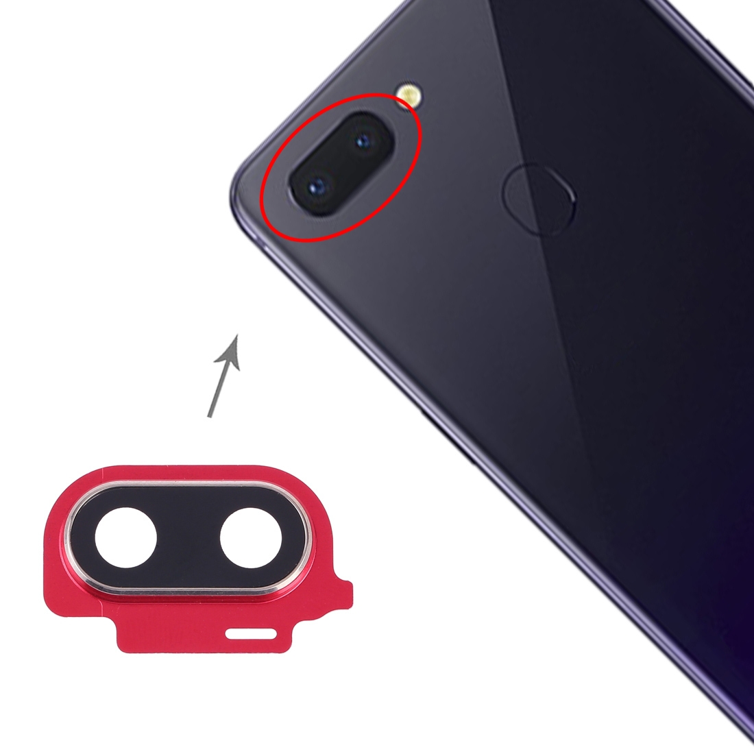 OPPO R15 Red Camera Lens Cover Replacement - Image 4
