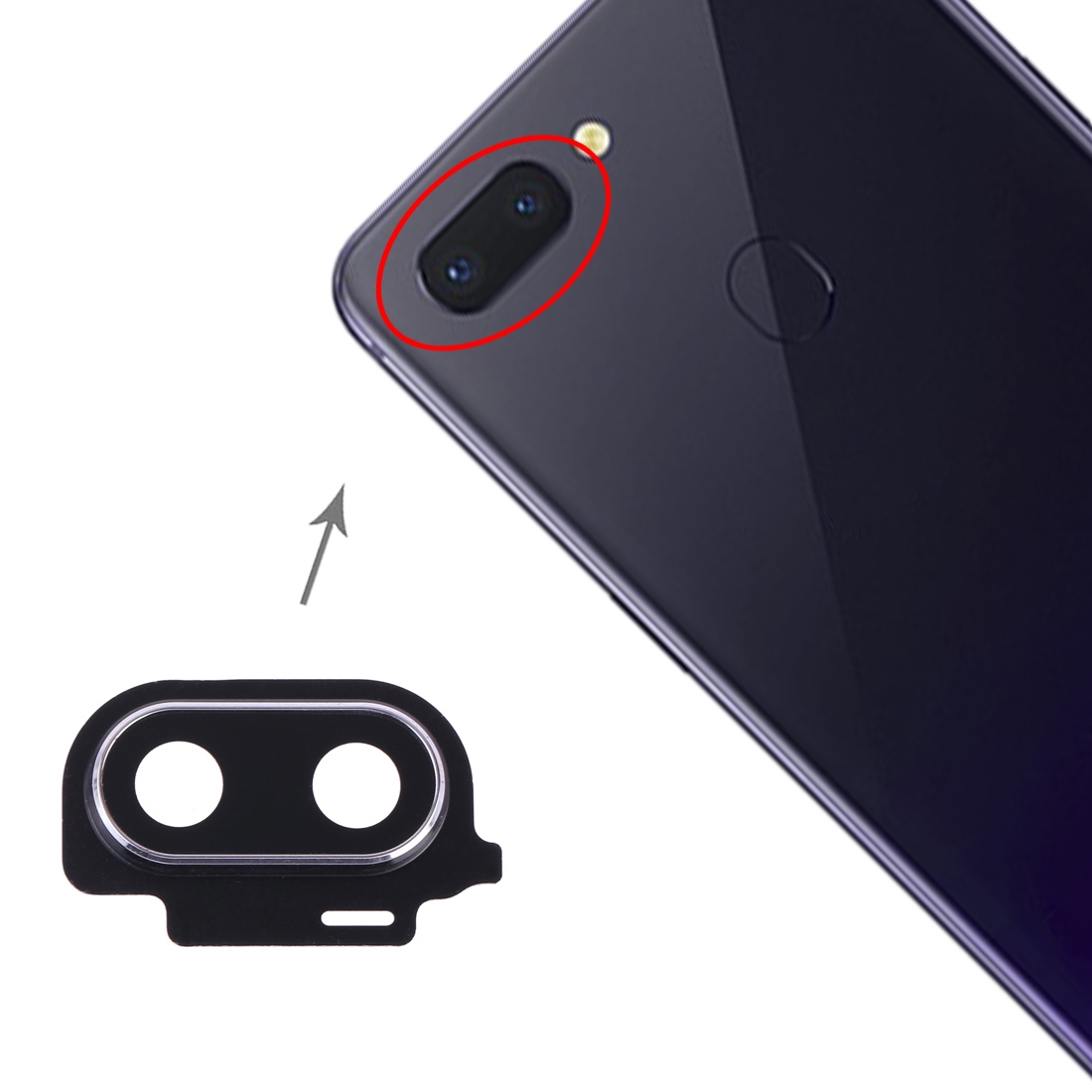 OPPO R15 Silver Camera Lens Cover Replacement - Image 4