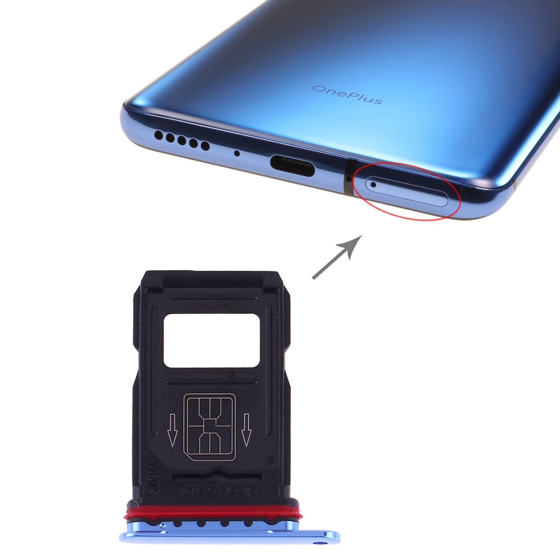 OnePlus 7 Pro Blue SIM Card Tray Replacement - Image 4