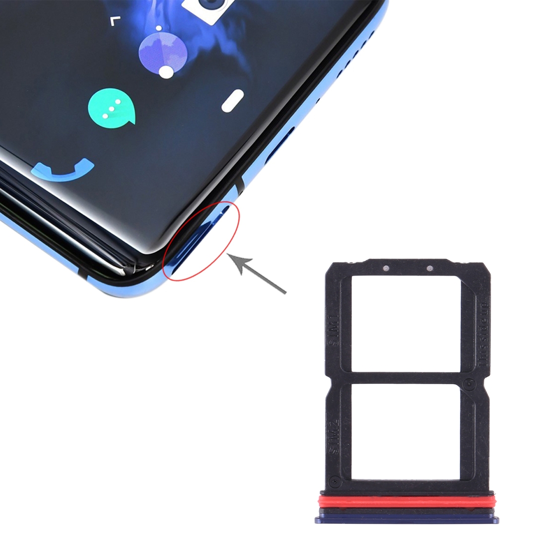 OnePlus 7 Blue SIM Card Tray Replacement - Image 4