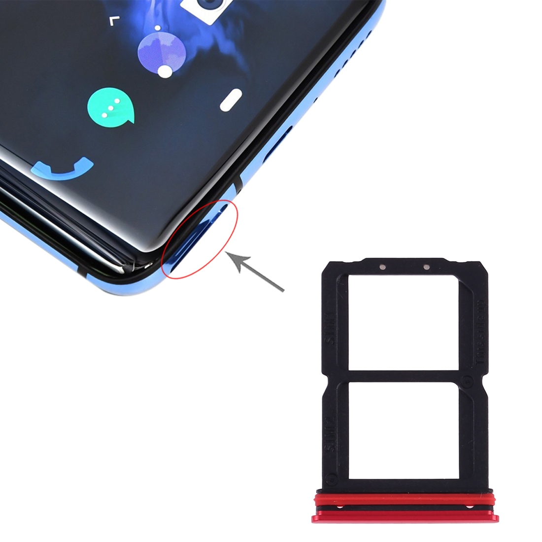 OnePlus 7 Red SIM Card Tray Replacement - Image 4