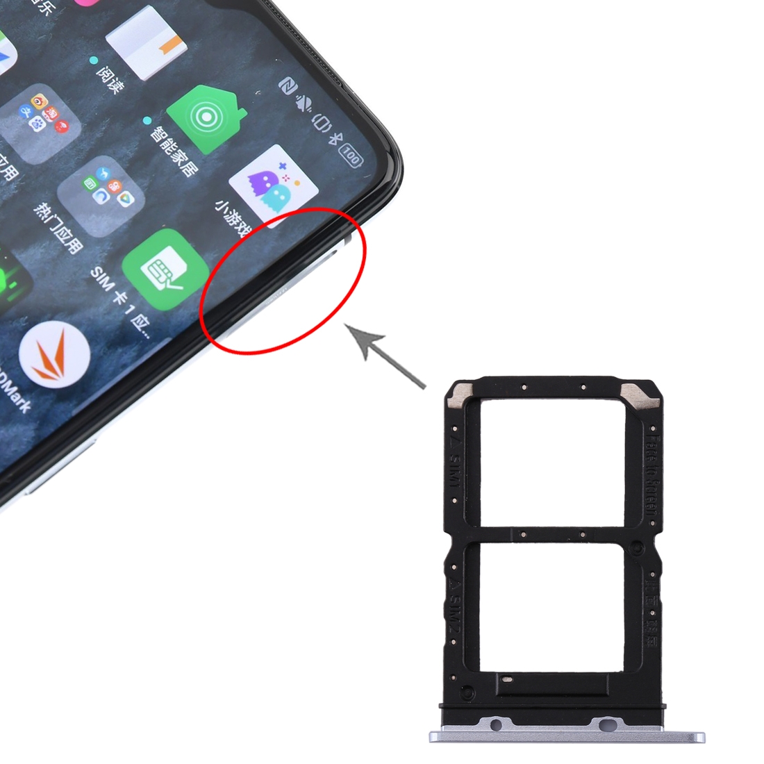 Realme X2 Pro Silver SIM Card Tray Replacement - Image 4