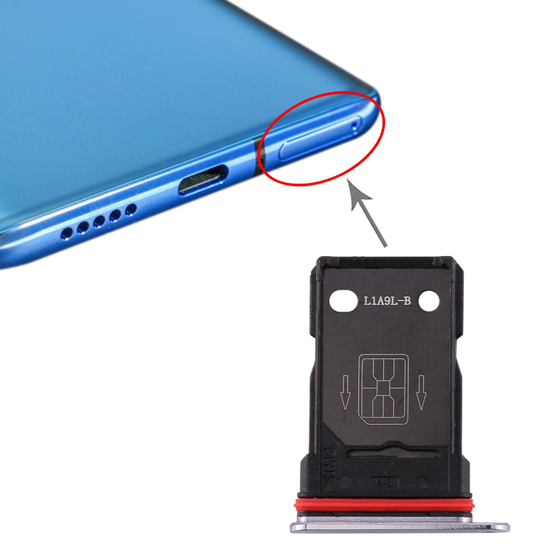 OnePlus 7T Silver SIM Card Tray Replacement - Image 4