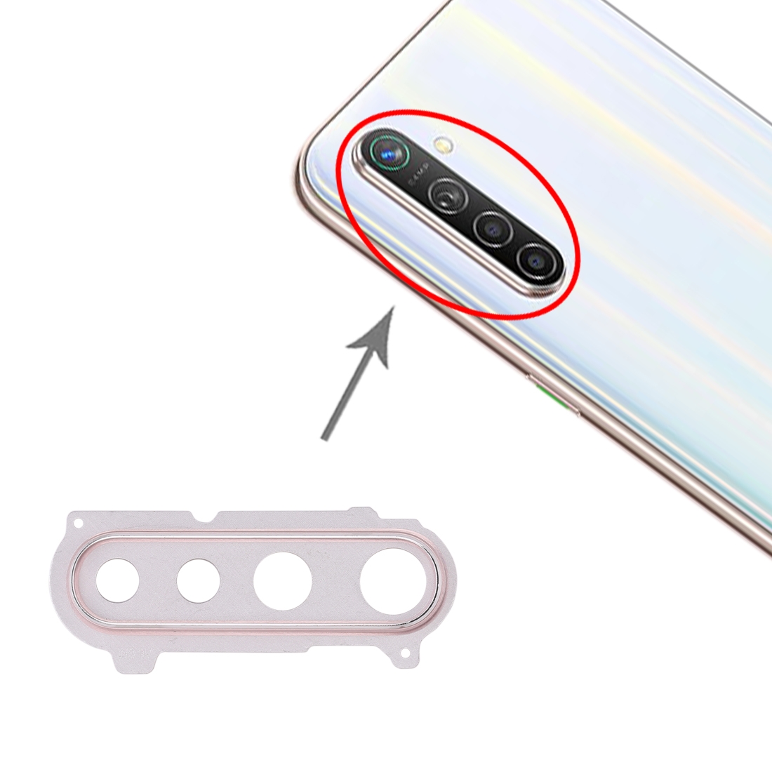 OPPO K5 Silver Camera Lens Cover Replacement - Image 4