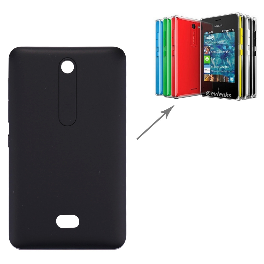 Nokia Asha 501 Black Battery Back Cover Replacement - Image 7