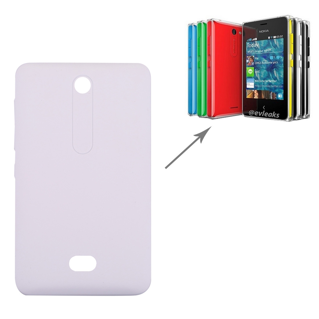 Nokia Asha 501 White Battery Back Cover Replacement - Image 7