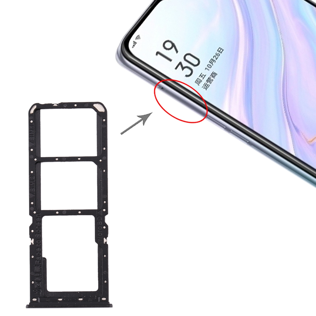 OPPO A11 Black SIM Card Tray Replacement - Image 4