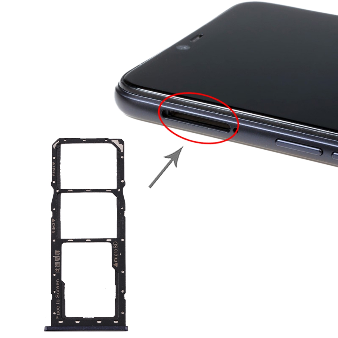 Realme 2 Black SIM Card Tray Replacement - Image 4