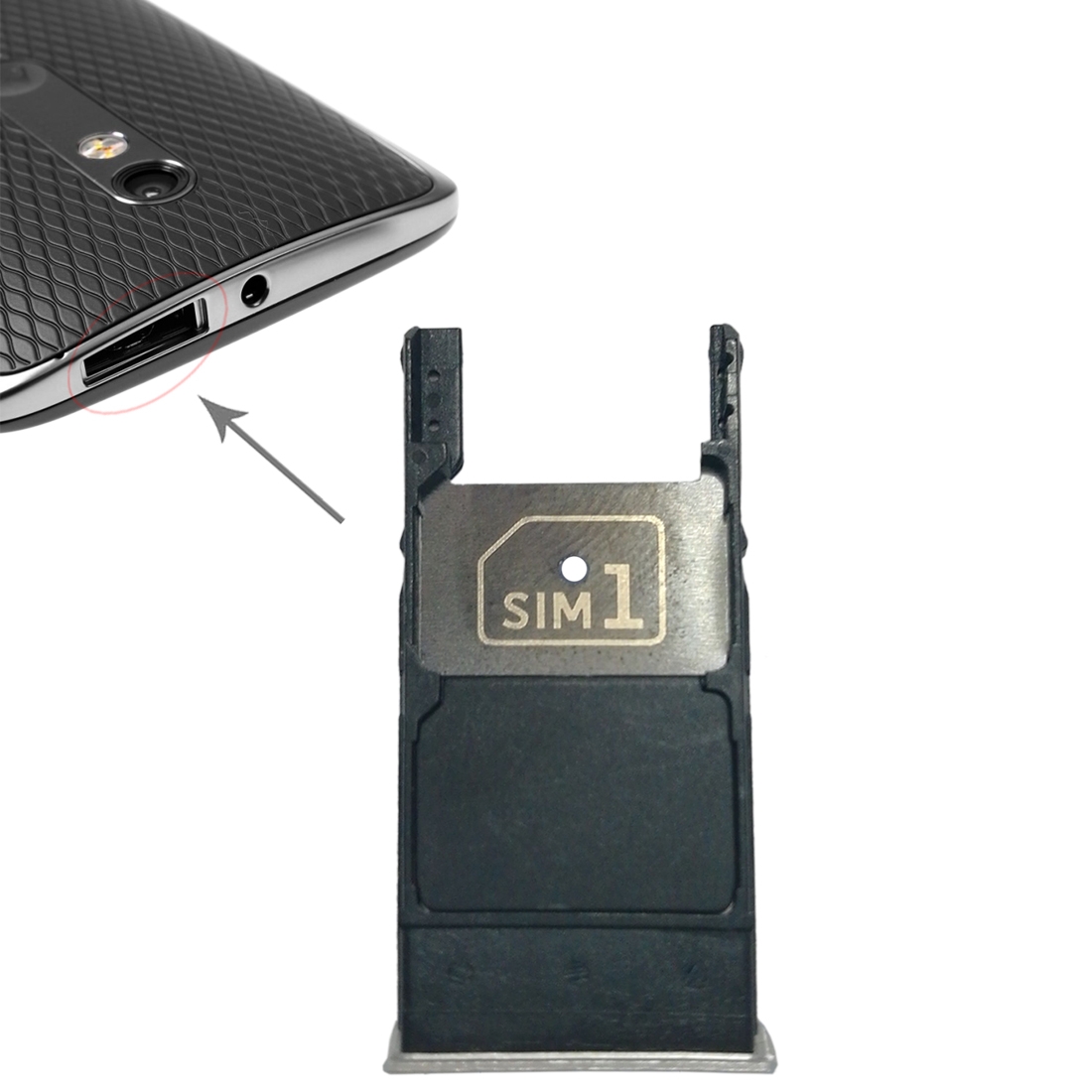 Motorola Moto X Style XT1575 Silver SIM Card Tray Replacement - Image 5