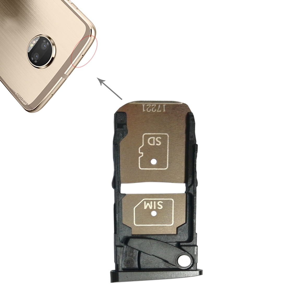 Motorola Moto Z2 Force Black SIM Card Tray Replacement - Image 5