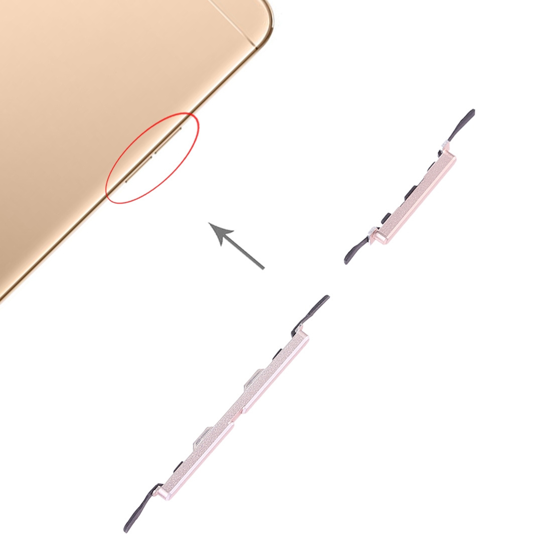 OPPO A59 Gold Side Keys Replacement - Image 4