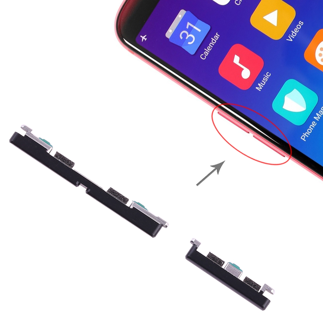 OPPO R11s Black Side Keys Replacement - Image 4