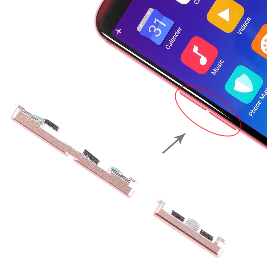 OPPO R11s Gold Side Keys Replacement - Image 5