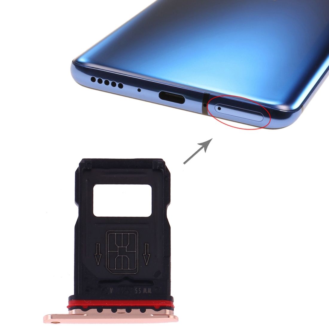 OnePlus 7 Pro Gold SIM Card Tray Replacement - Image 4