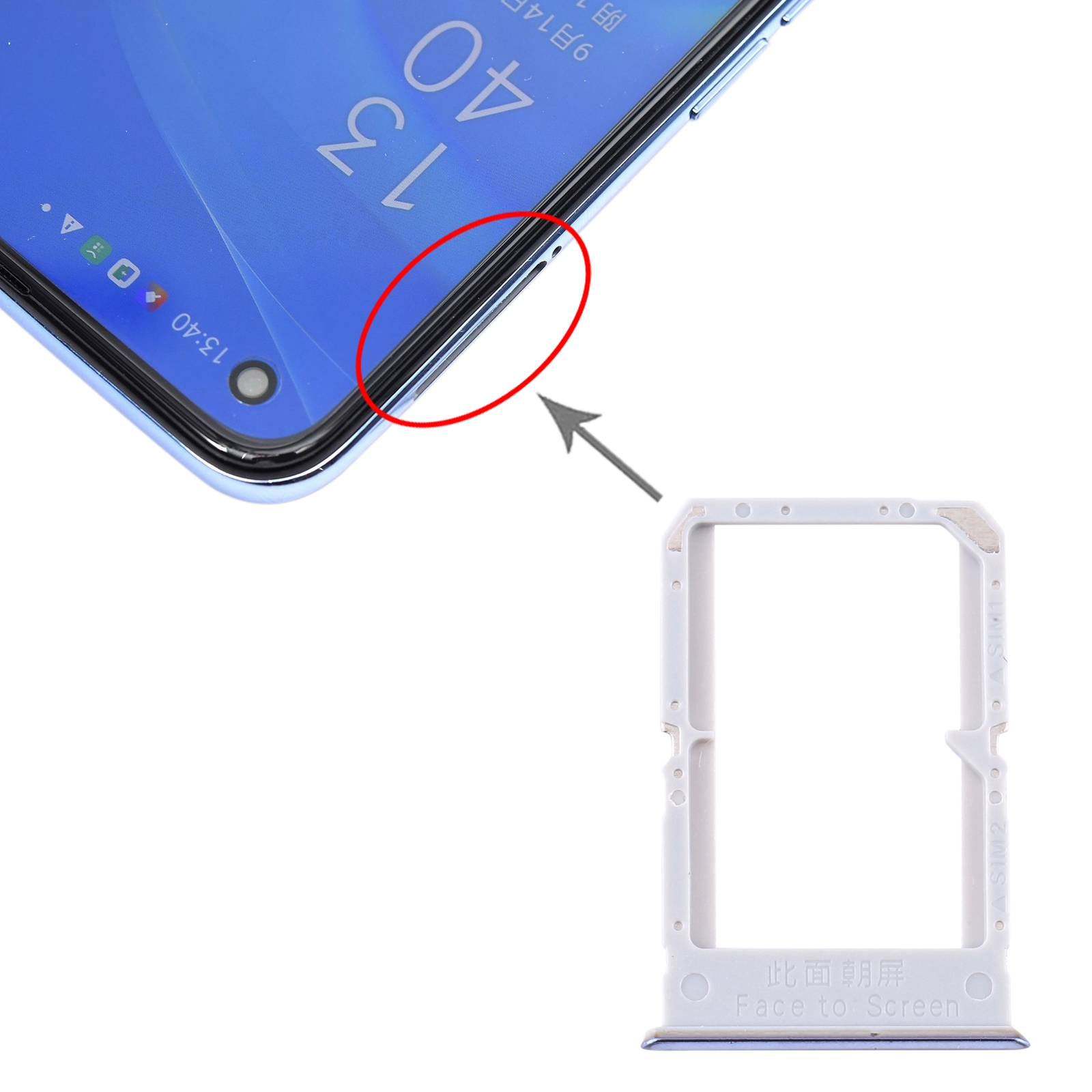 OPPO Reno4 SE Silver SIM Card Tray Replacement - Image 3