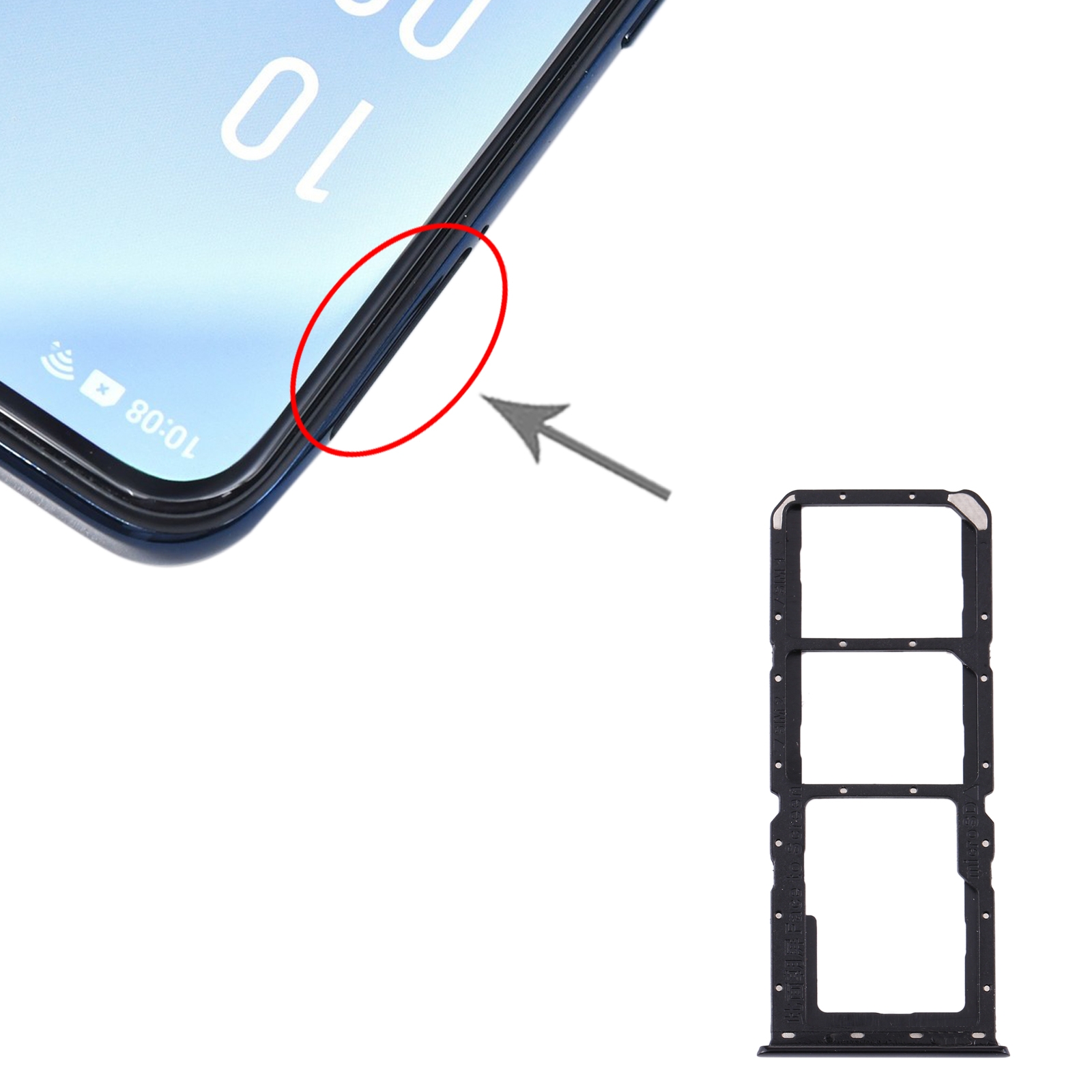 OPPO A91 CPH2001 Black SIM Card Tray Replacement - Image 3