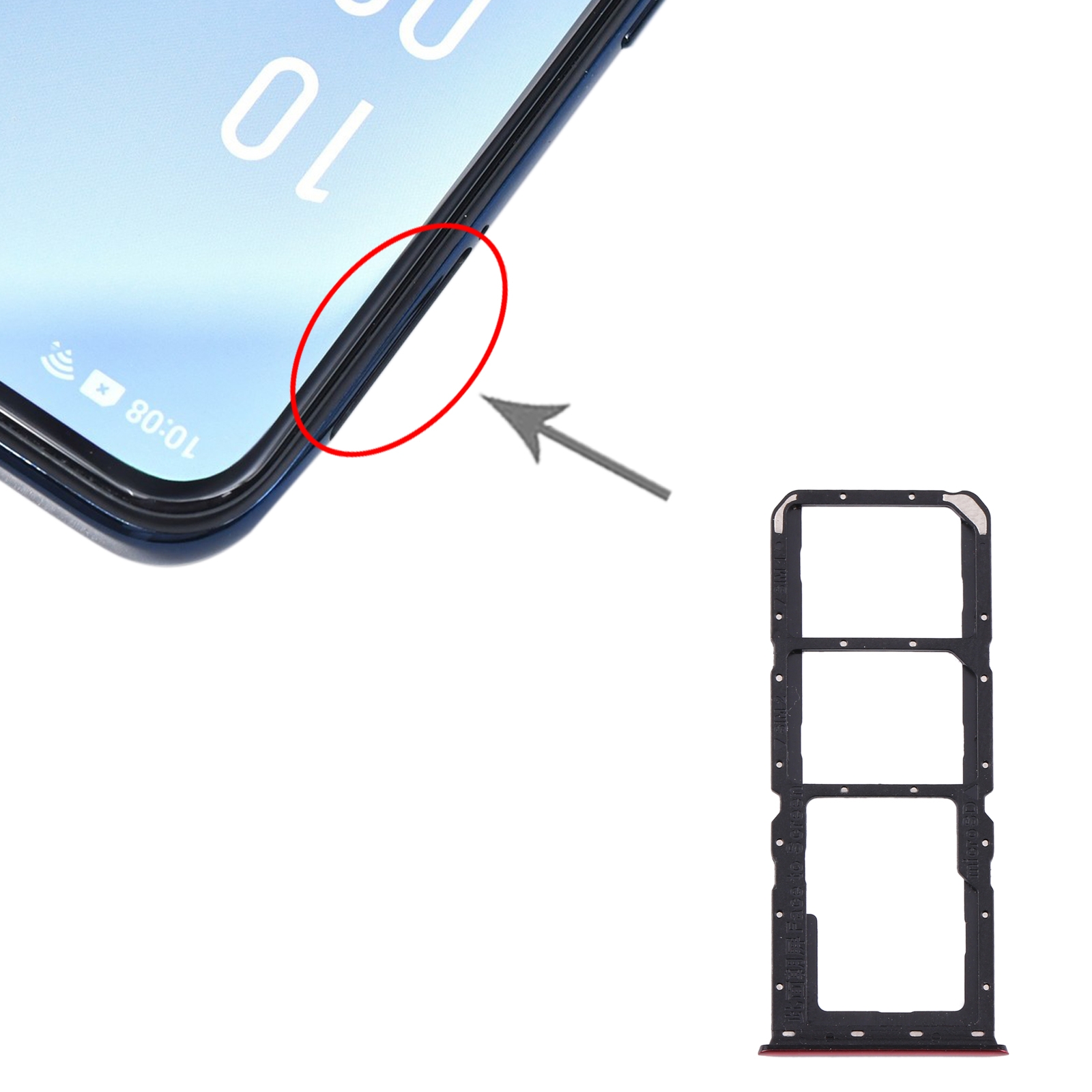 OPPO A91 F15 Red SIM Card Tray Replacement - Image 3