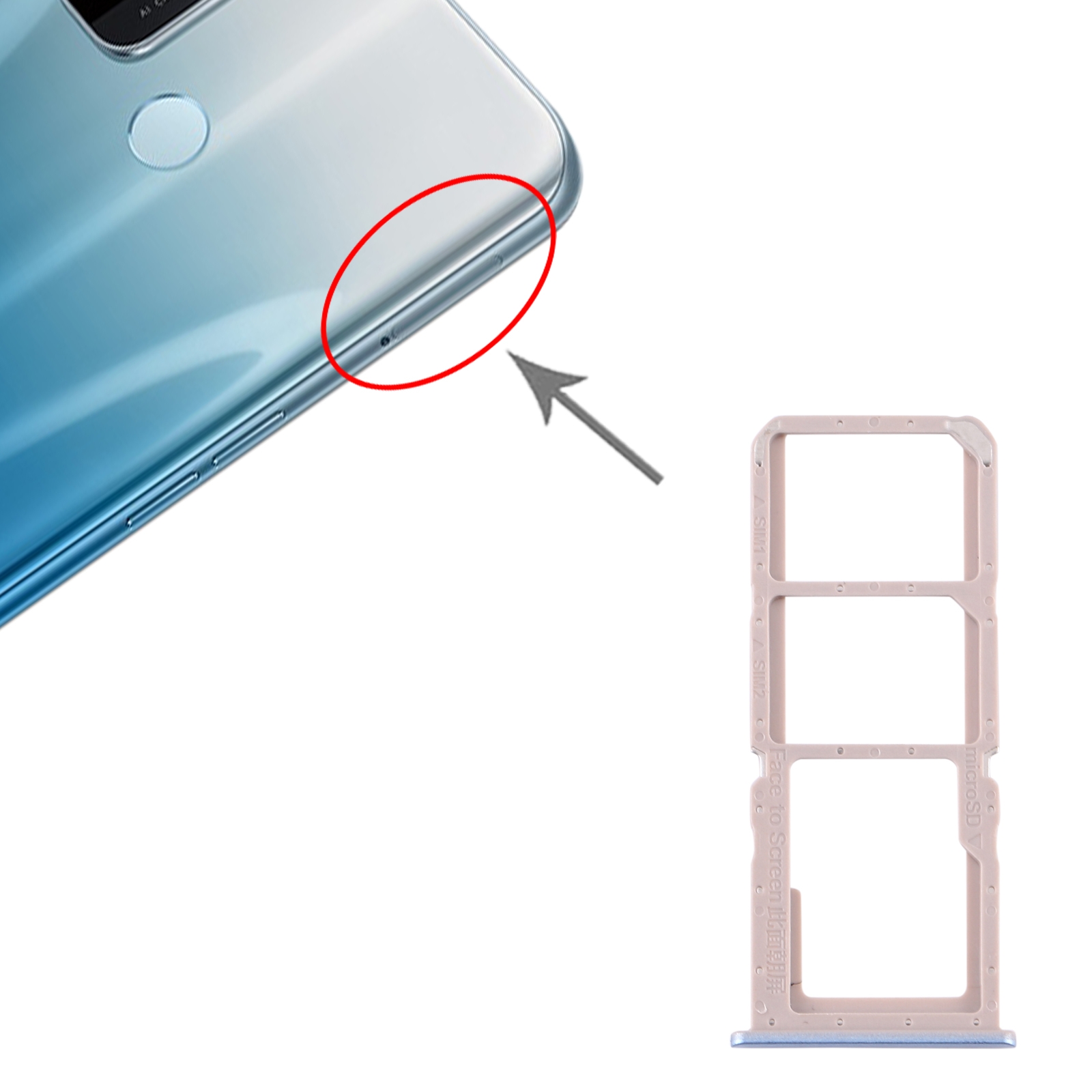 OPPO A32 Blue SIM Card Tray Replacement - Image 3