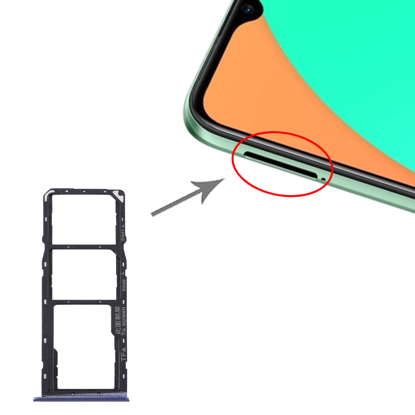 OPPO Realme C11 RMX2185 Blue SIM Card Tray Replacement - Image 3