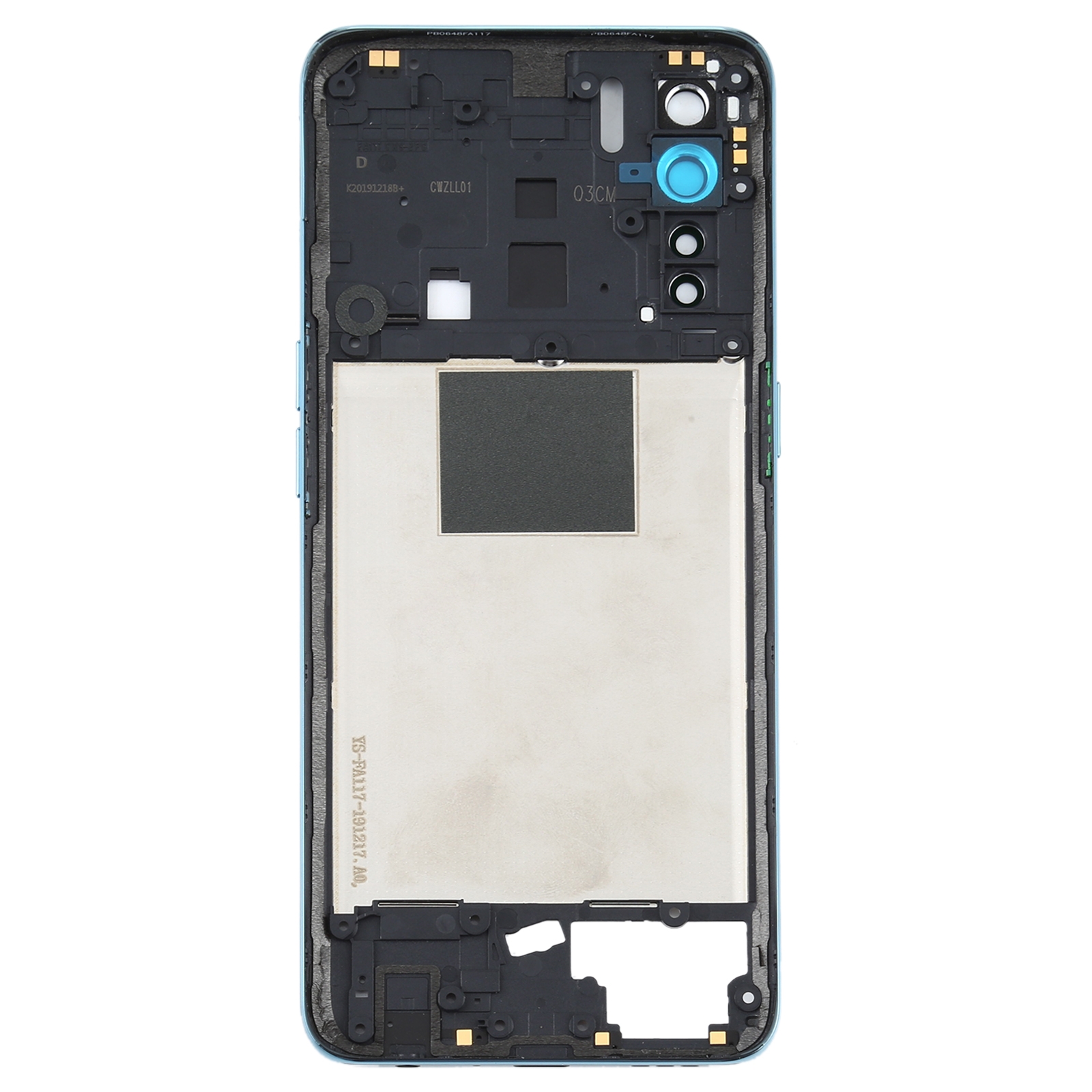 OPPO A91 F15 Baby Blue Back Housing Frame Replacement - Image 2