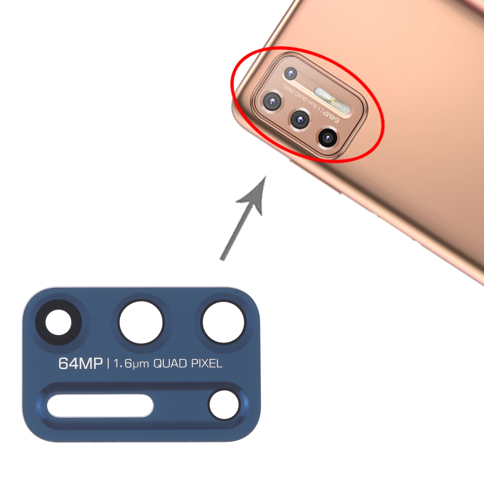 Motorola Moto G9 Plus XT2087-1 Blue Camera Lens Replacement - Image 4