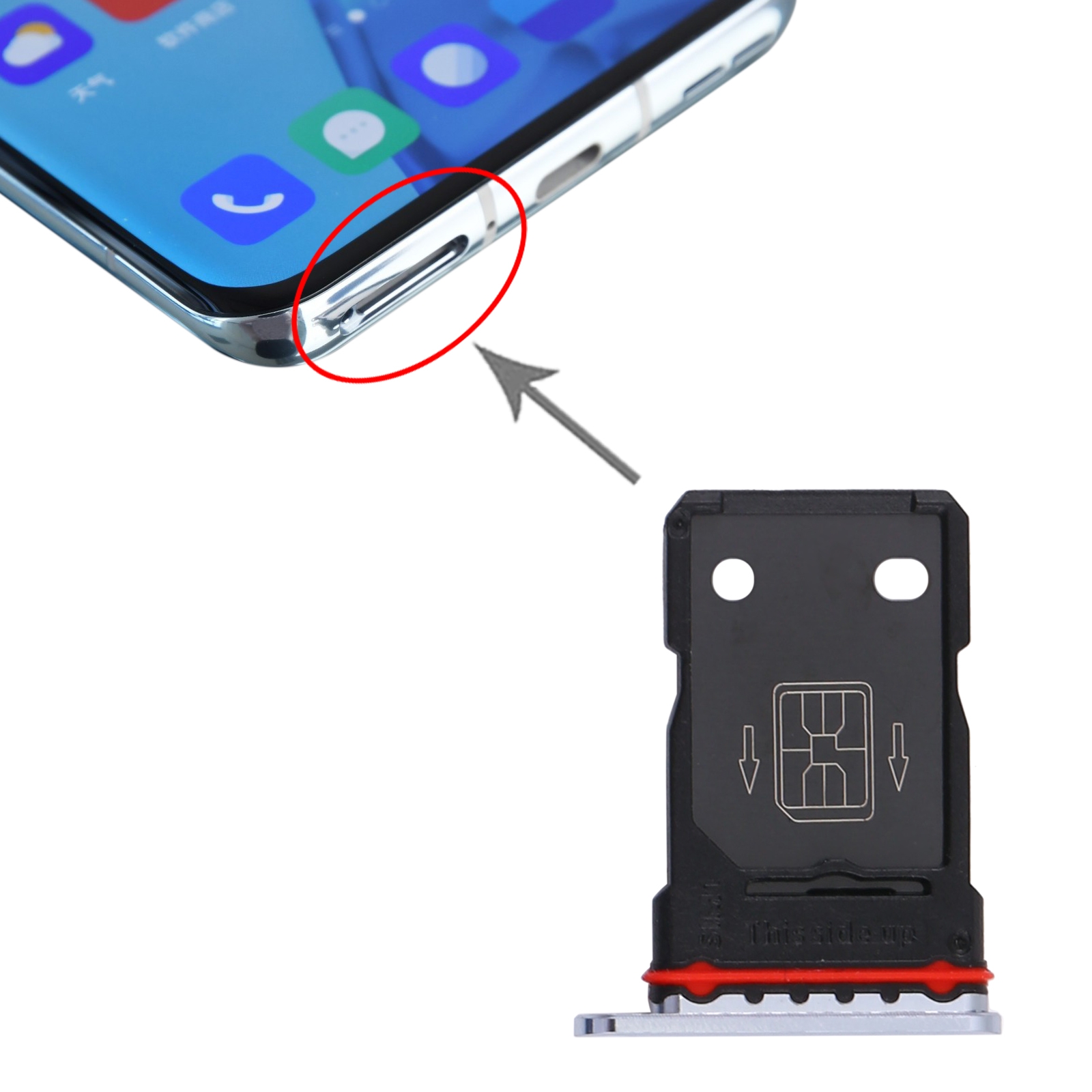 OnePlus 9 Pro Silver SIM Card Tray Replacement - Image 3
