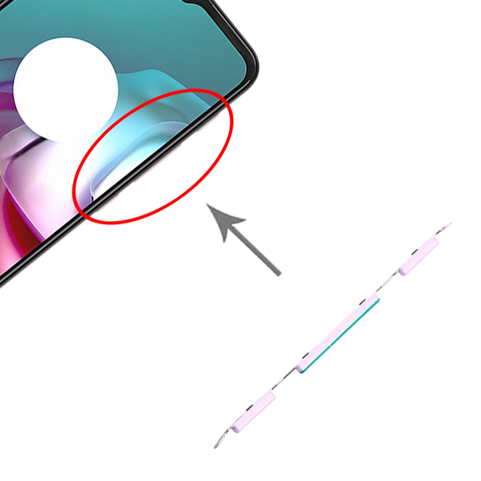 Motorola Moto G30 Pink Power Button Volume Button Replacement - Image 3