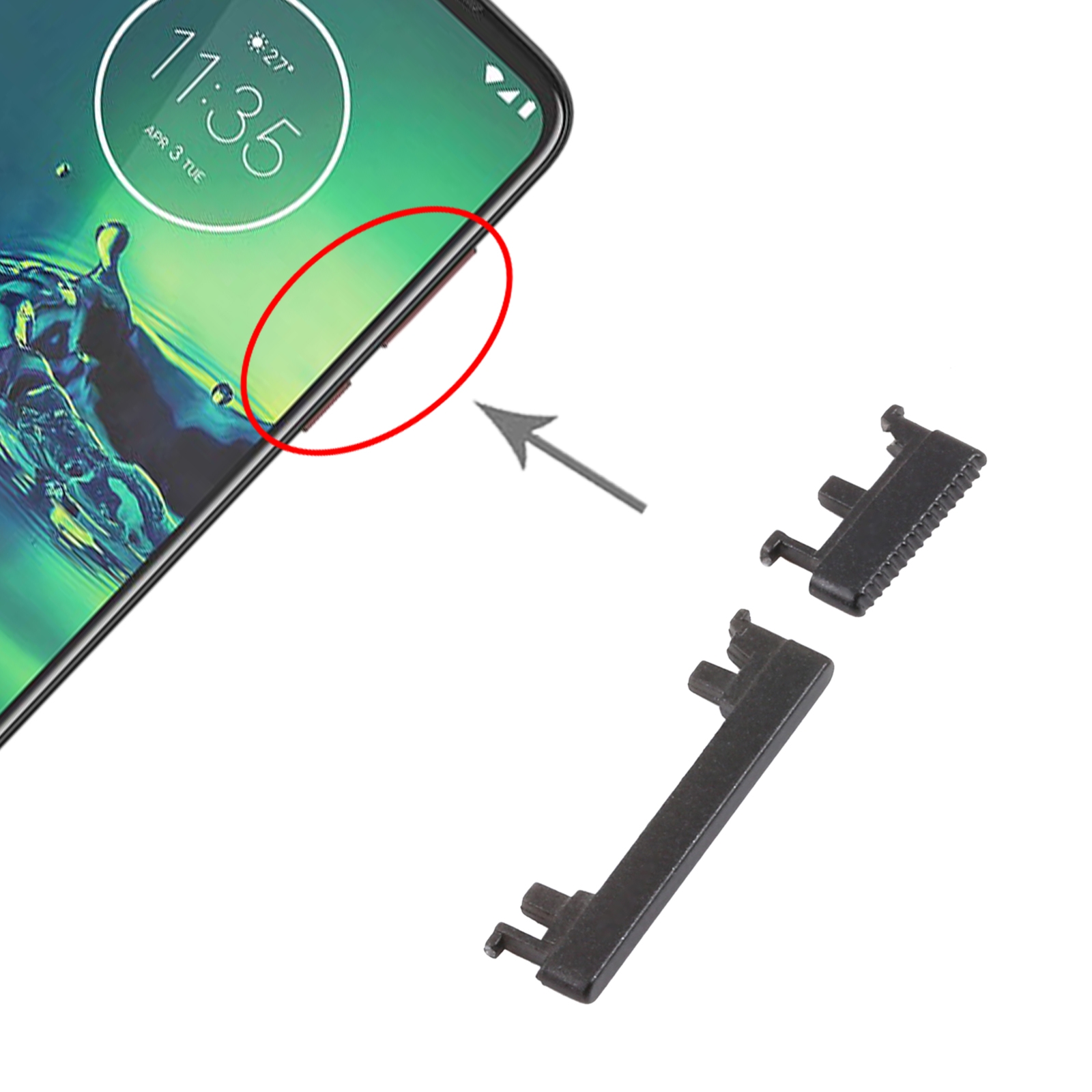 Motorola Moto G8 Play XT2015 Black Power Button Replacement - Image 3
