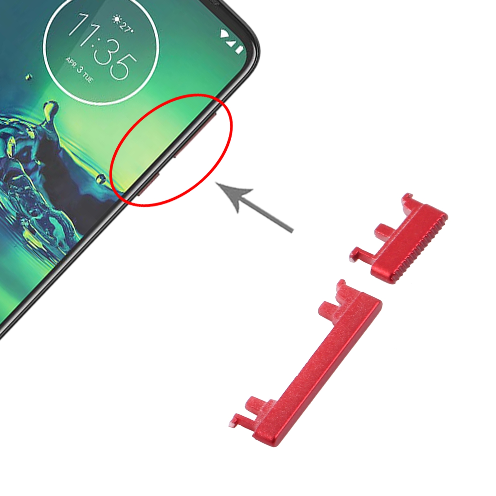Motorola Moto G8 Play XT2015 Red Power Button Volume Button Replacement - Image 3