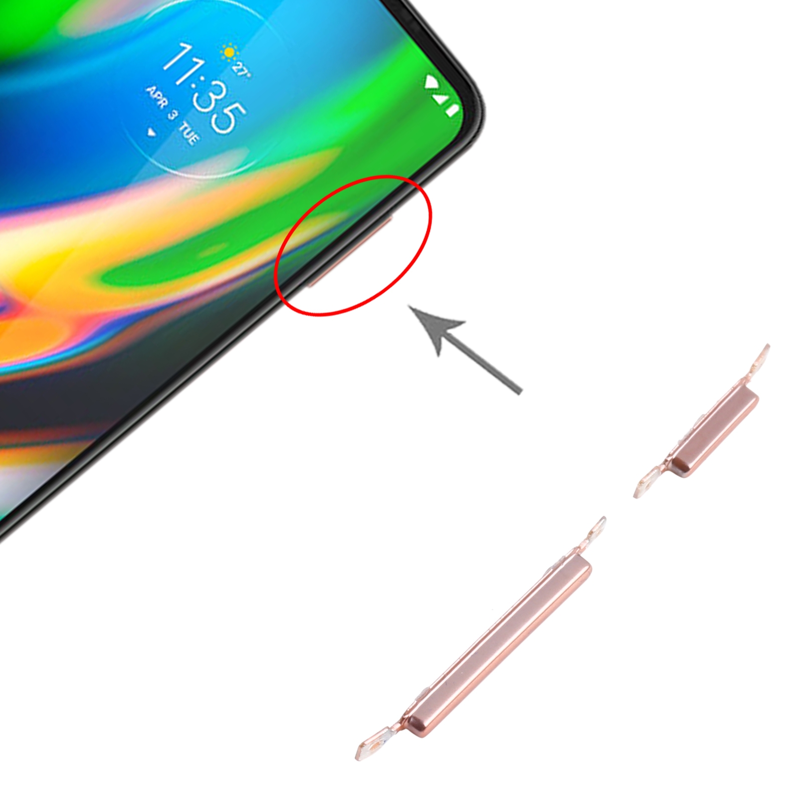 Motorola Moto G9 Plus XT2087-1 Gold Power Button Replacement - Image 3