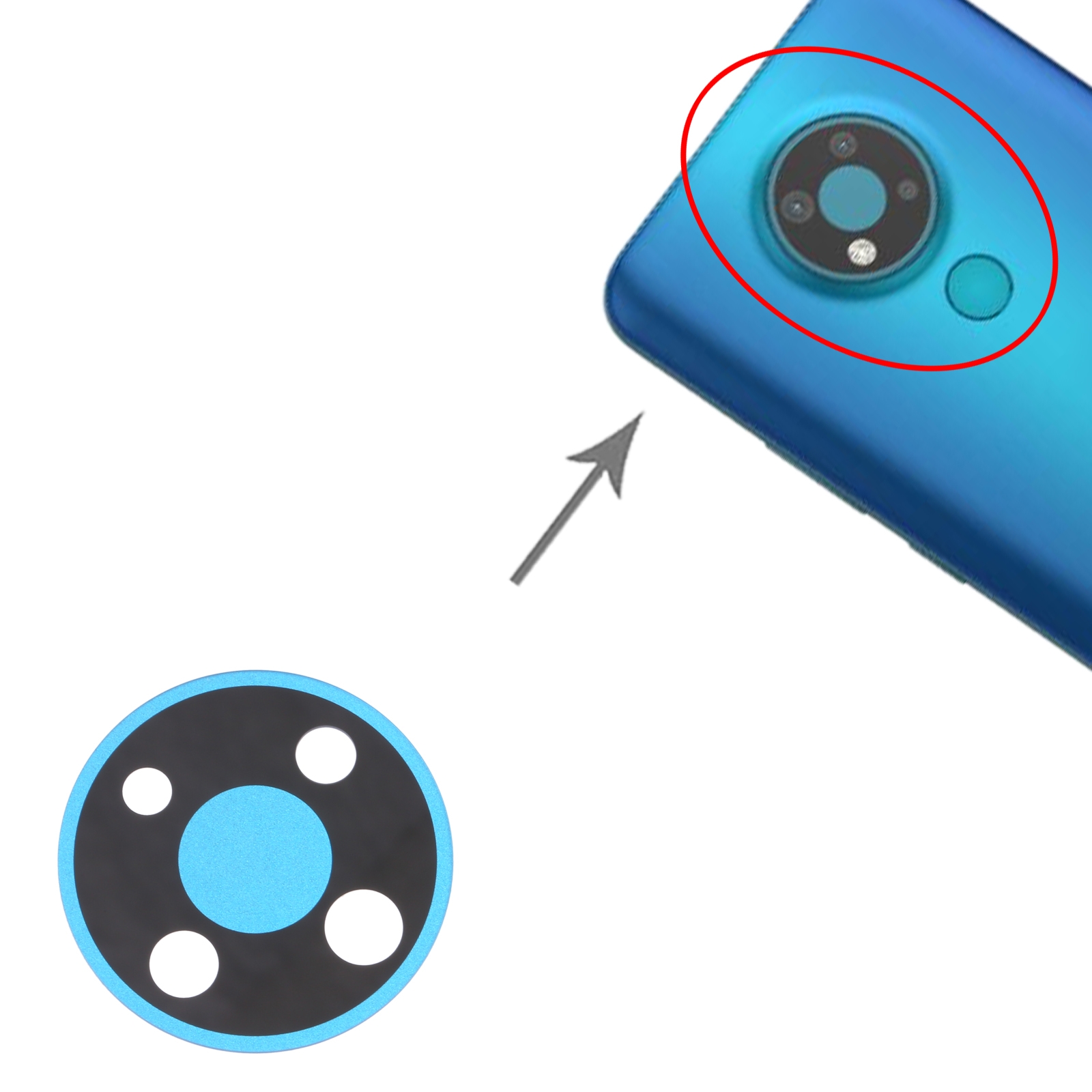 Nokia 3.4 Blue Back Camera Lens Replacement - Image 3
