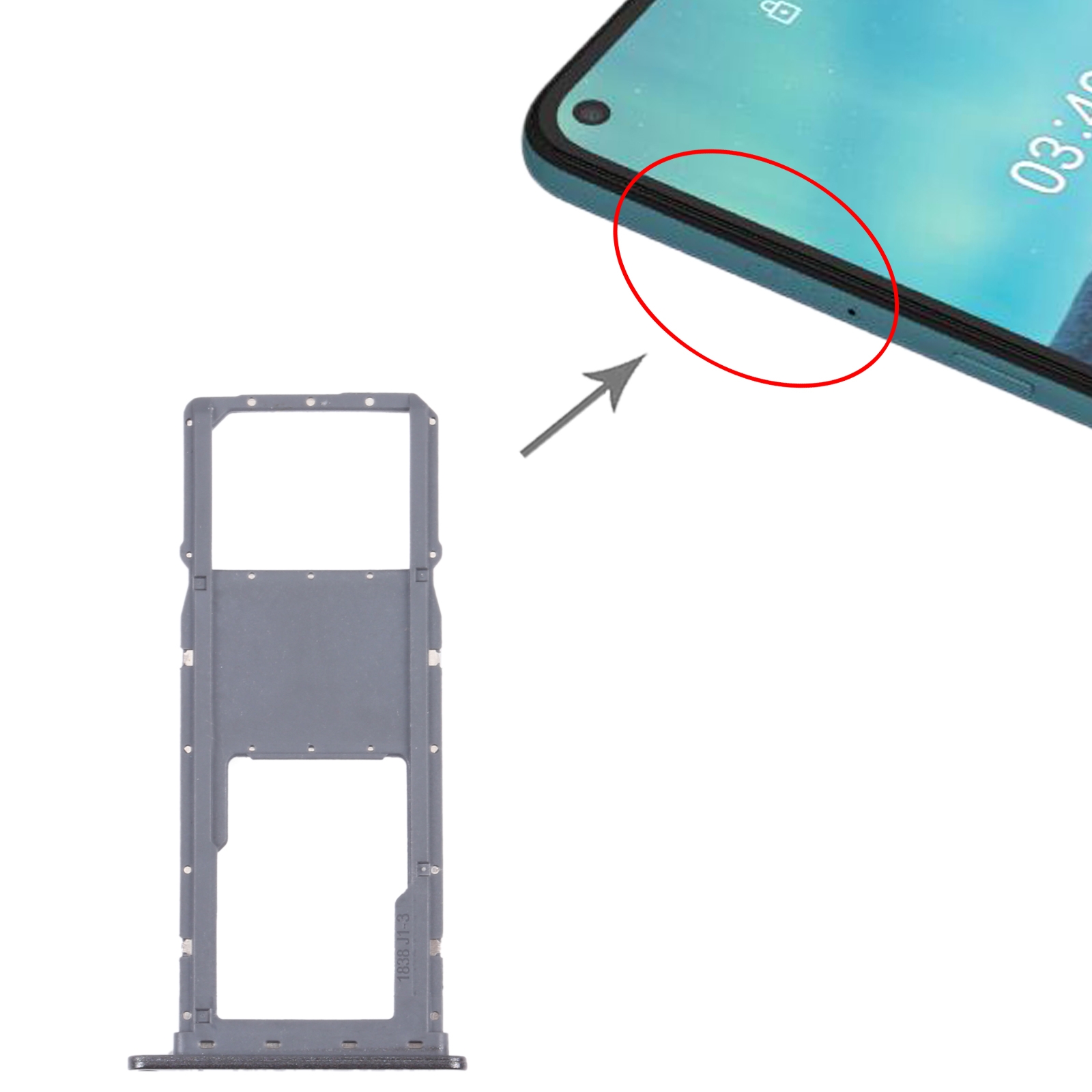 Nokia 3.4 Black SIM Card Tray Replacement - Image 3
