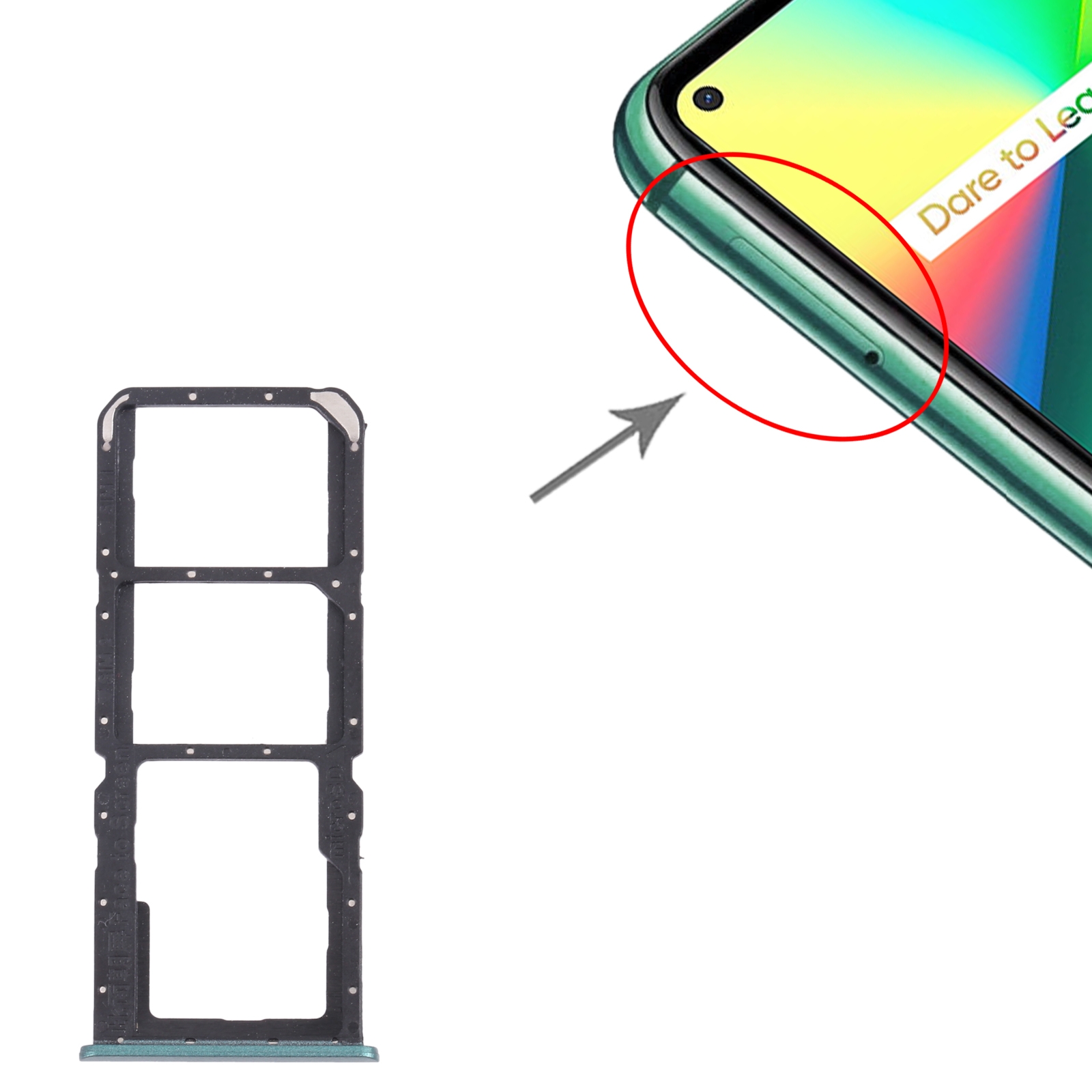 OPPO Realme 7i RMX2103 Green SIM Card Tray Replacement - Image 3