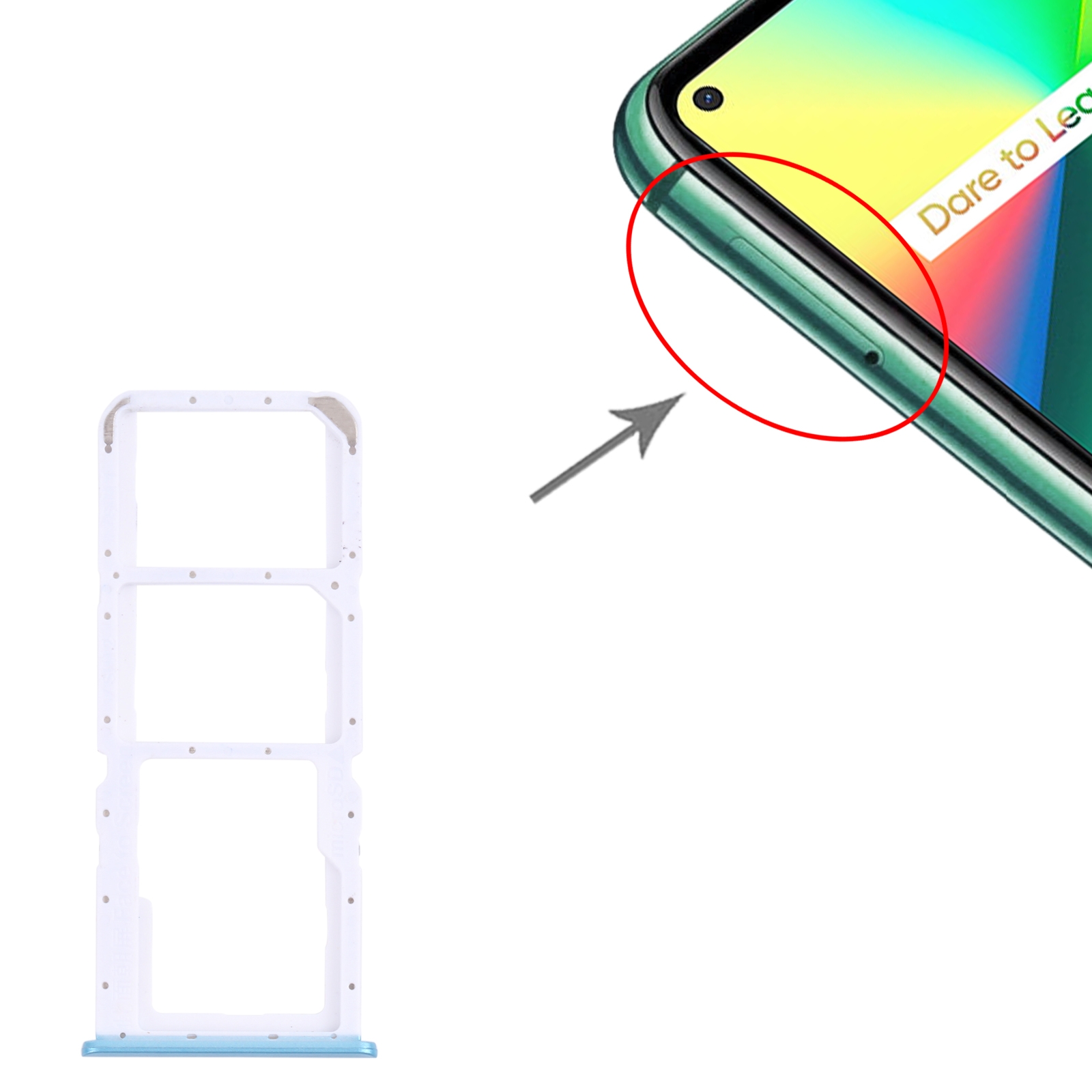 OPPO Realme 7i RMX2103 Blue SIM Card Tray Replacement - Image 3