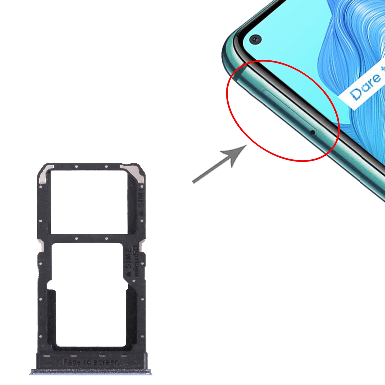 OPPO Realme V5 5G Silver SIM Card Tray Replacement - Image 3
