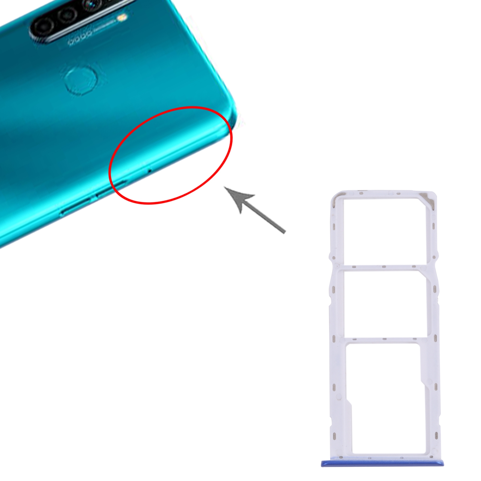 OPPO Realme 5i RMX2030 Blue SIM Card Tray Replacement - Image 3
