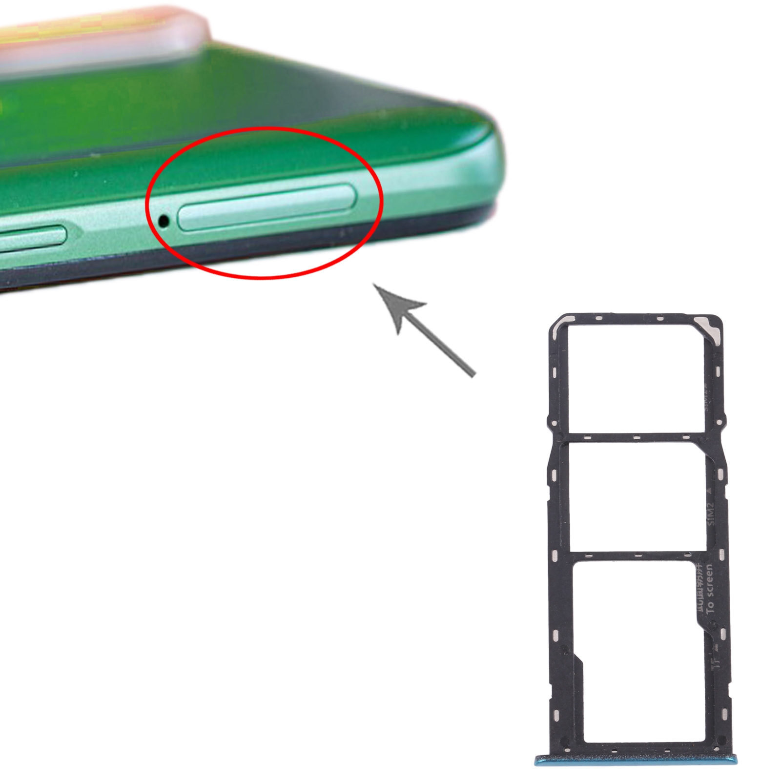 OPPO Realme 6i Narzo 10 Green SIM Card Tray Replacement - Image 3