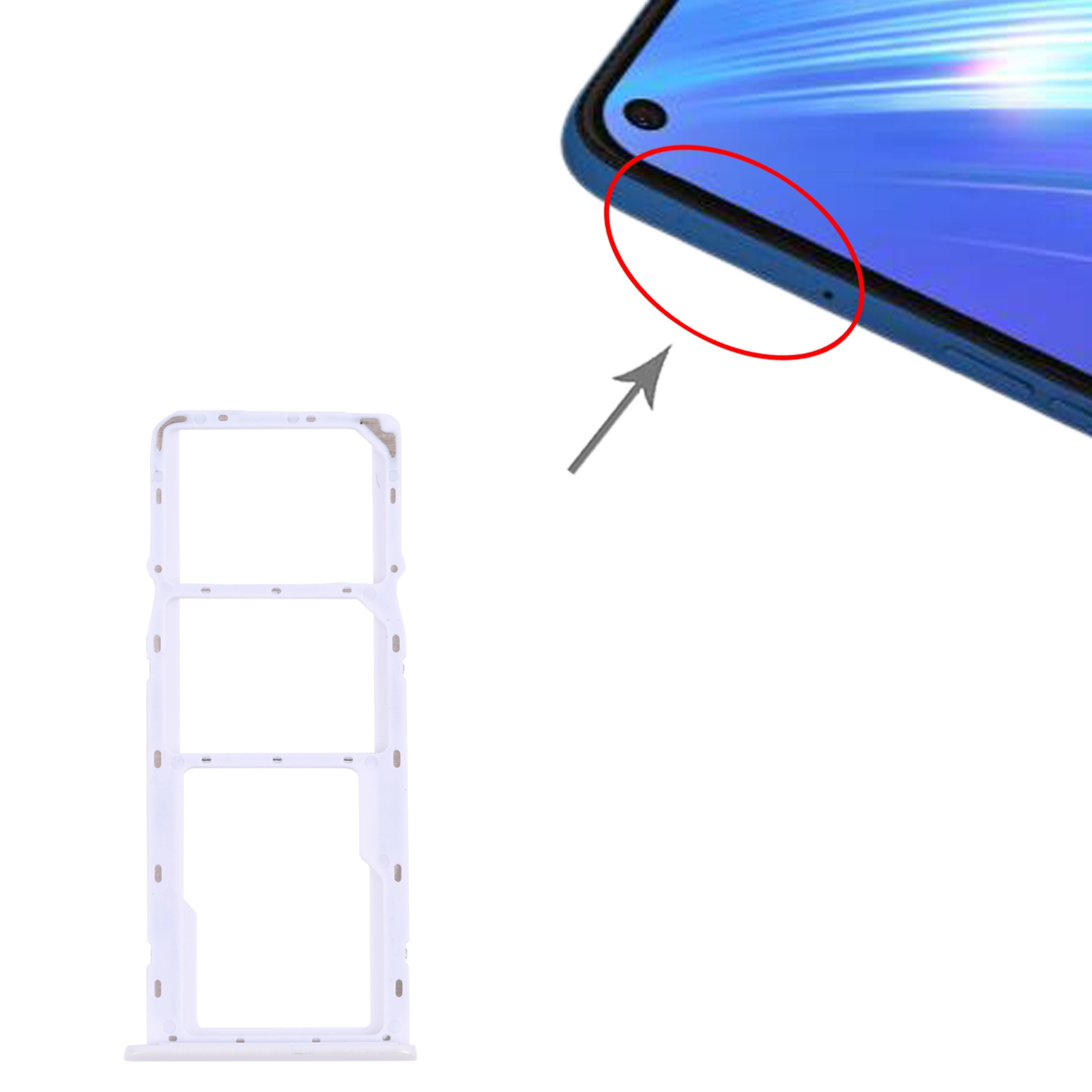 OPPO Realme 6 White SIM Card Tray Replacement - Image 3